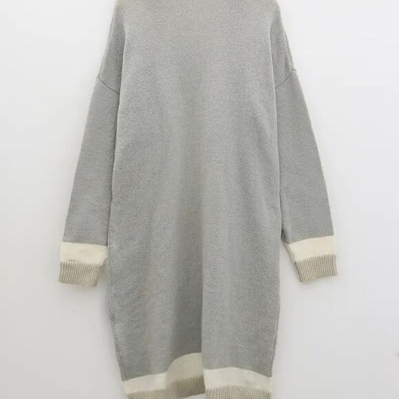 Cardigan Color-block Long Sleeve Open Front Cardigan - Picture 3 of 7